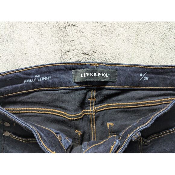Liverpool The Ankle Skinny Jeans Women's Size 6/28 Dark Wash - Picture 3 of 14